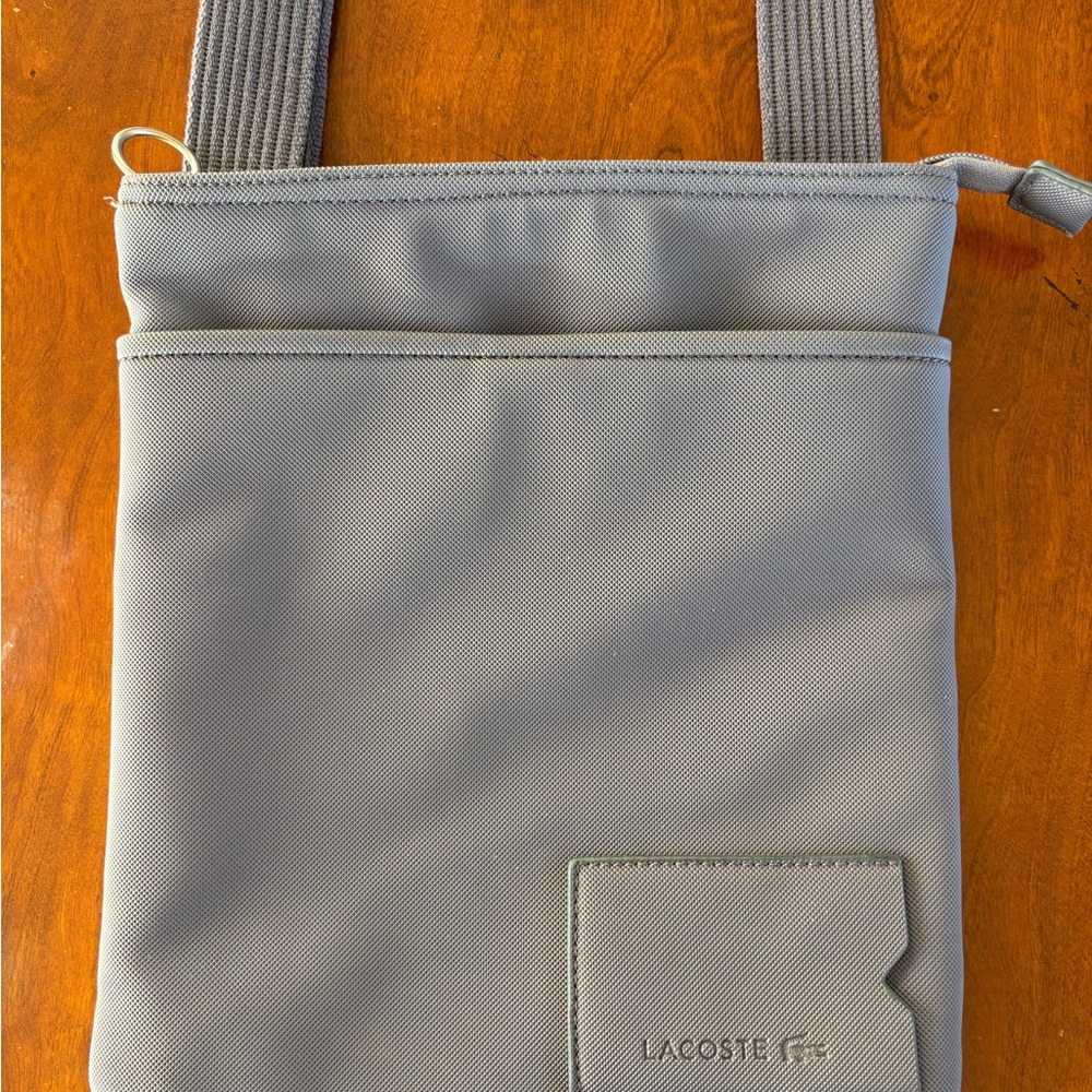 Lacoste Gray Messenger Bag Sleek Modern Design